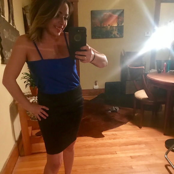 NWOT Blue Shiny Swim-Bodysuit - Picture 3 of 3